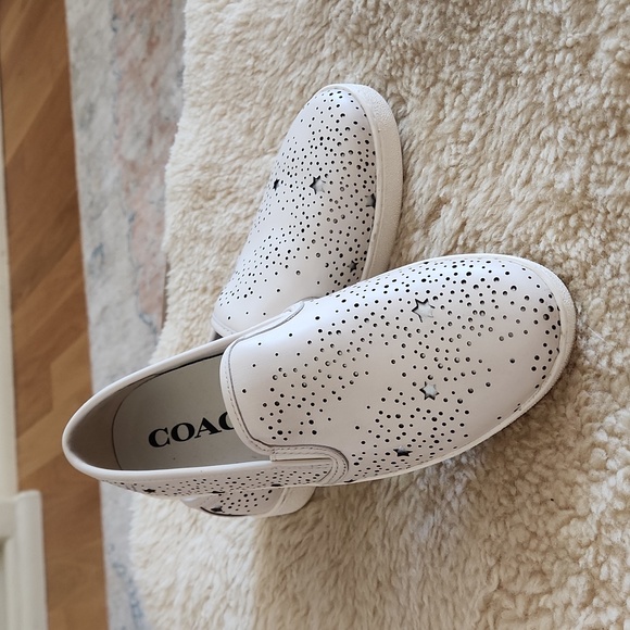 NWT Coach Chalk Celestial Leather Slip-on Sneakers ⭐️🤍 - Picture 1 of 16
